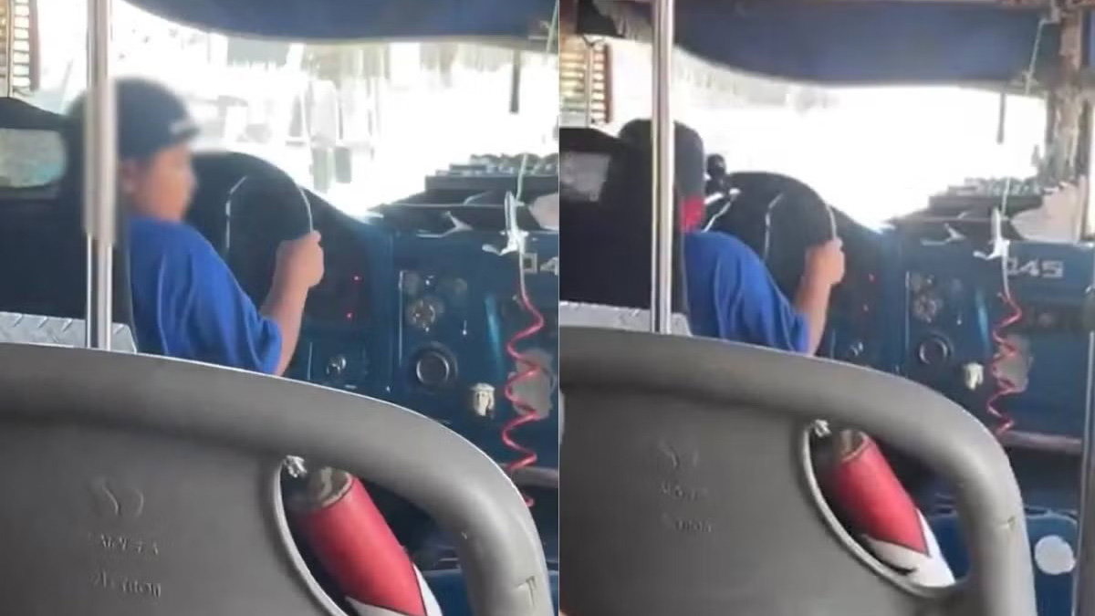 Niño manejando un camión